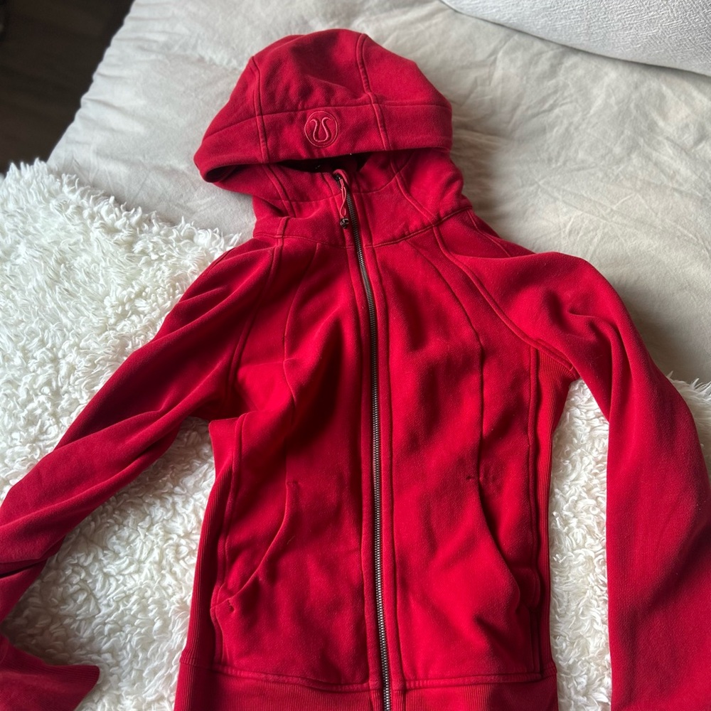 Red Lululemon Scuba Hoodie